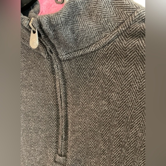 Men’s Jos. A. Bank Reserve 1/4 Zip Herringbone Black/Gray Shirt Sz Large - Picture 2 of 6